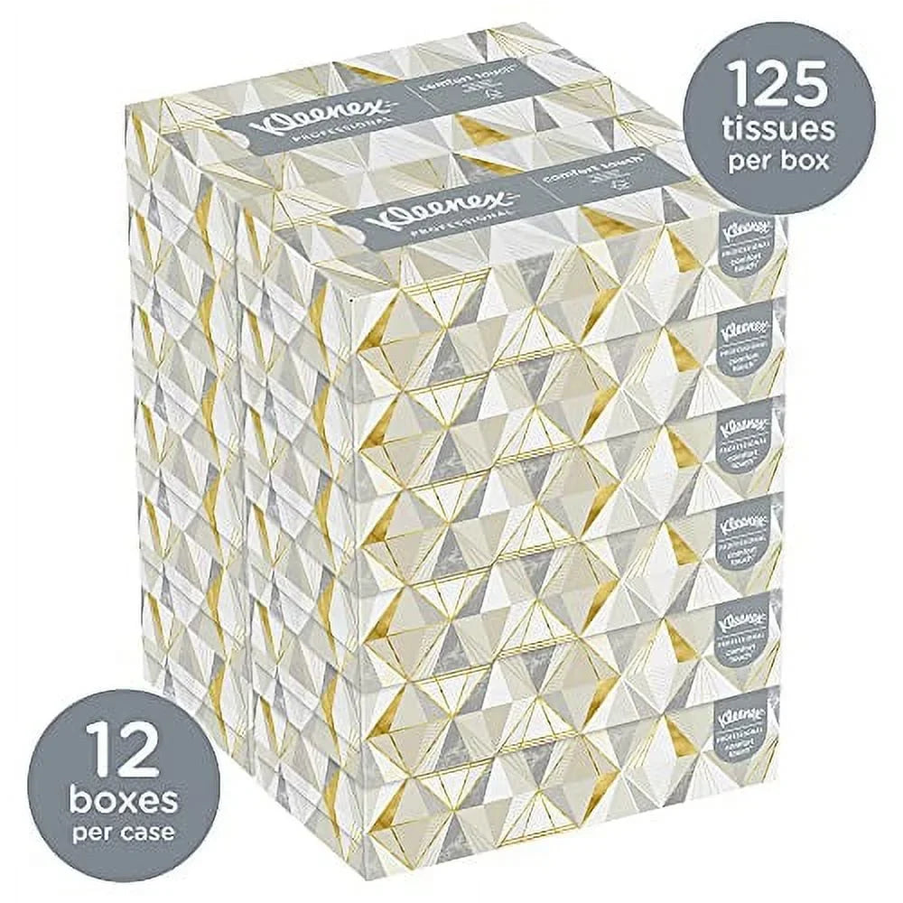 x Box, 8-2/5 Facial White, Kleenex per 8-3/5 Inch, 125 Count Tissue, 12 Tissues