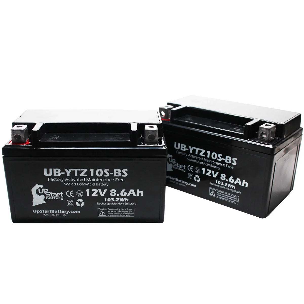 Battery Battery 600CC UpStart - 2011 (excl. UB-YTZ10S-BS 2-Pack Maintenance 12V, Replacement Factory YZF-R6 Activated, 8.6Ah, Motorcycle Yamaha R6S) Free,
