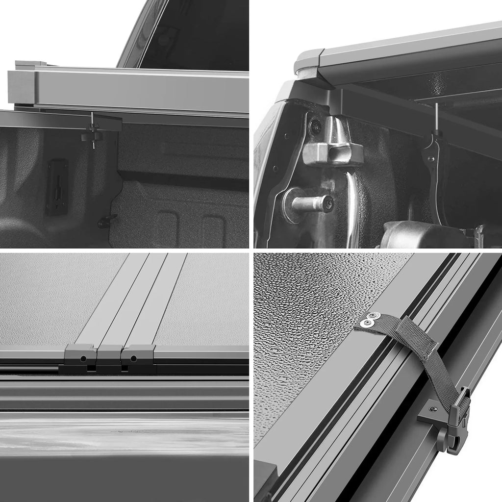 Deckrail 2003-2024 Without Bed Ram 3500 Hard & | Truck 6.4ft Tonneau Bed Rambox for Professional | FRP (74.6in) Kikito 2500 Tri-Fold System 1500 Cover