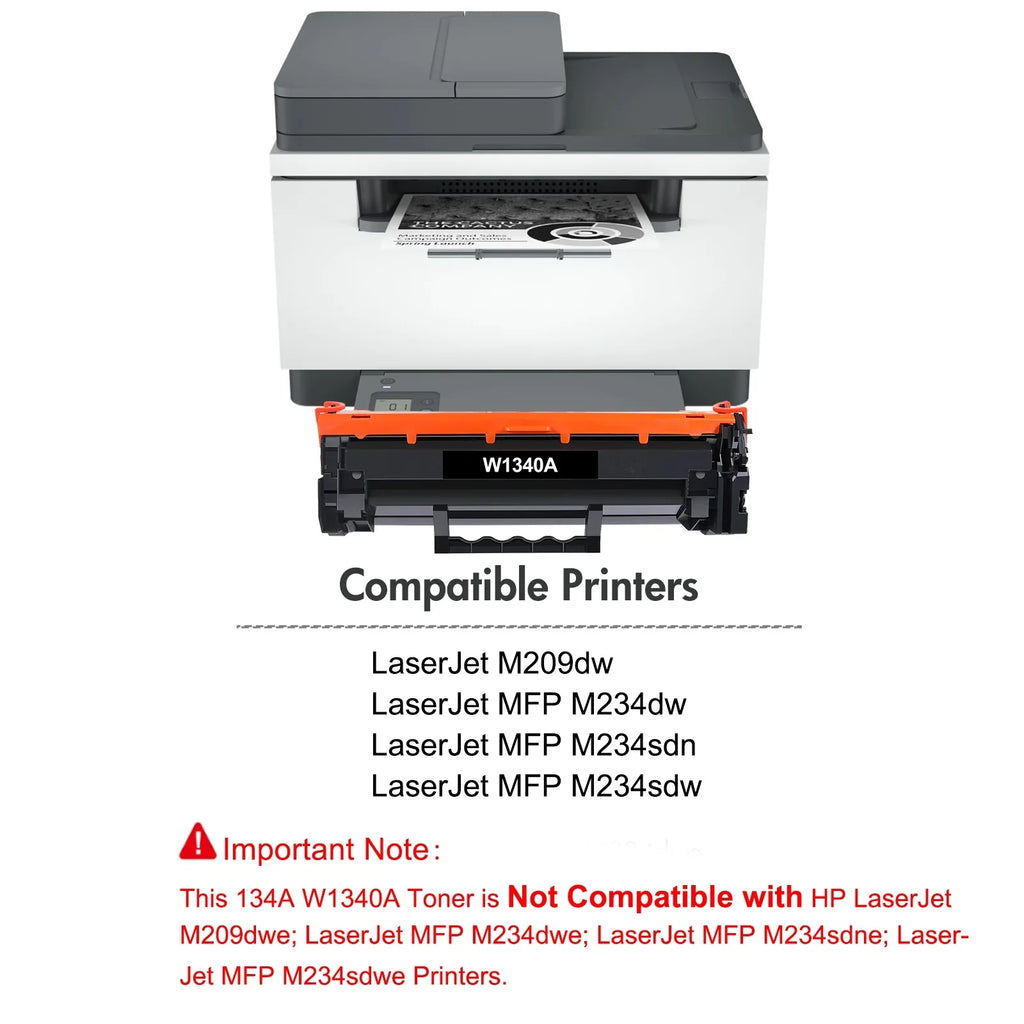 134A Compatible Toner Toner 2-Pack) for 134X for (Black, HP (with Chip) Cartridge W1340A M234sdw 134A M234sdn M234dw MFP W1340X HP Printer M209dw LaserJet 134X Ink