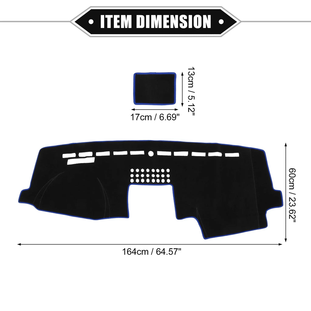 F150 Dashboard Ford Bargains Cover Protective Center Black 2015-2020 Polyester Car Unique Console Mat Blue for