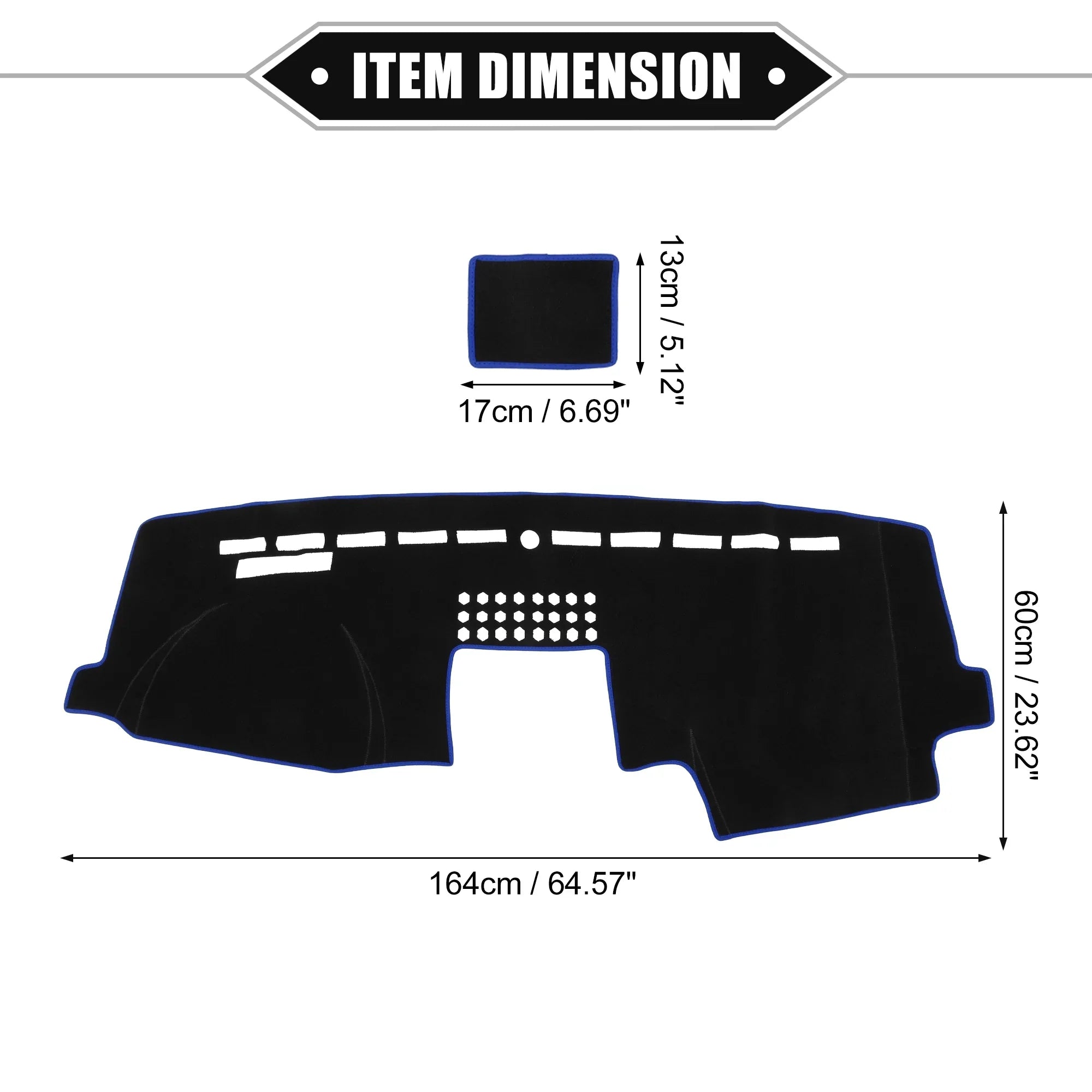F150 Dashboard Ford Bargains Cover Protective Center Black 2015-2020 Polyester Car Unique Console Mat Blue for