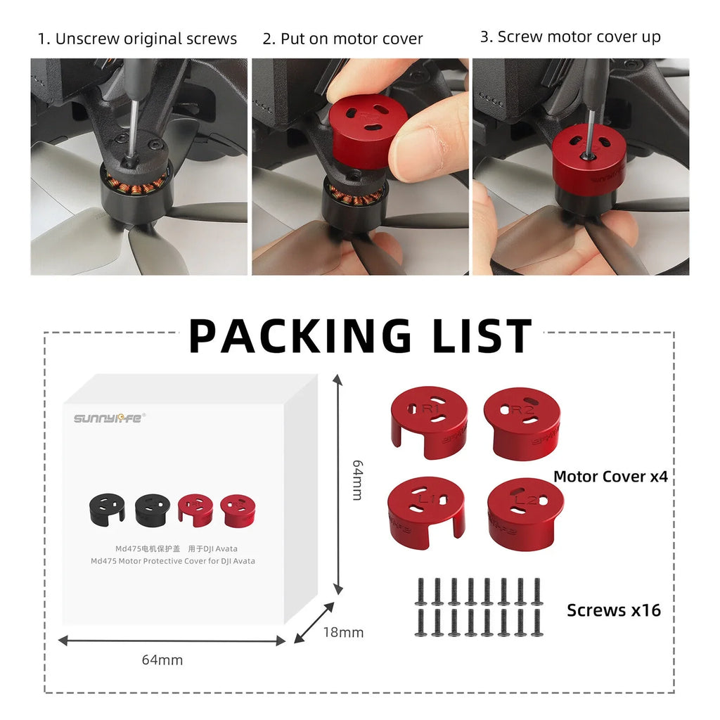 Motor Avata 4Pcs Aluminum Protective DJI Protection Accessories Cover Drone for
