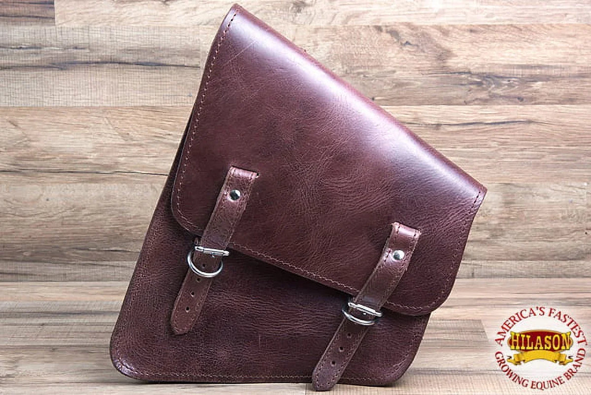 Motorcycle Right Leather 74HS Hilason Saddle Softail Side Bike Bag Rigid