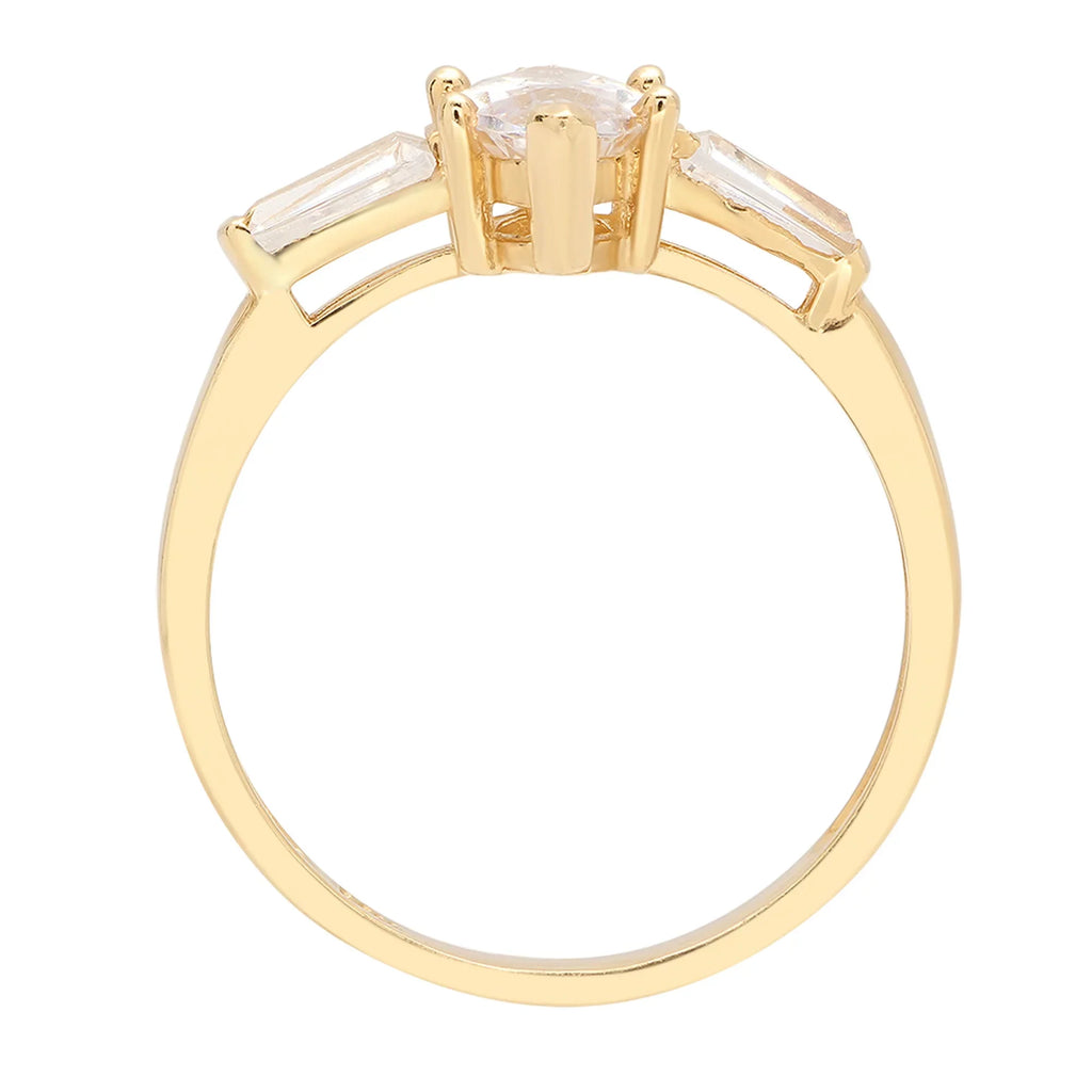 Yellow ct 14k Marquise 2.0 10.5 Cut Gold Ring Three-Stone Simulated Brilliant SZ Diamond