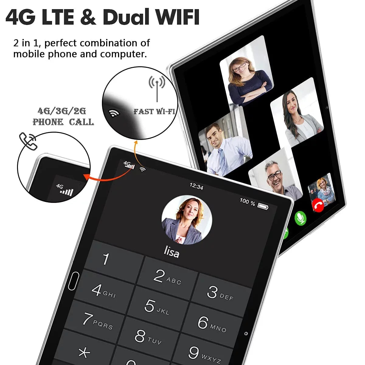 Keyboard,4GB with 2 Tablet, 1 inch Tablet Camera,Wi-Fi 4G Storage,Octa-Core Tablet Android 11 Day Phone Tablet,Tablet Tablet, Gift Android 13MP Tablet, Processor,Dual Tablet,Mother's 10 in RAM+64GB