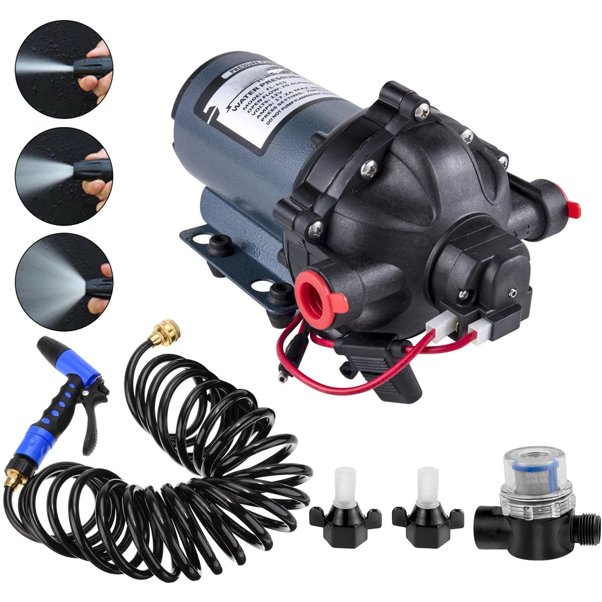 Rv Minute Yacht BENTISM GPM for Automatic Gallons Diaphragm Hose Pumps Caravan Foot 5.3 Water 12V Washdown Pump Pump Boats 25 PSI Pump 5.5 70 RV Marine Coiled Per with Water