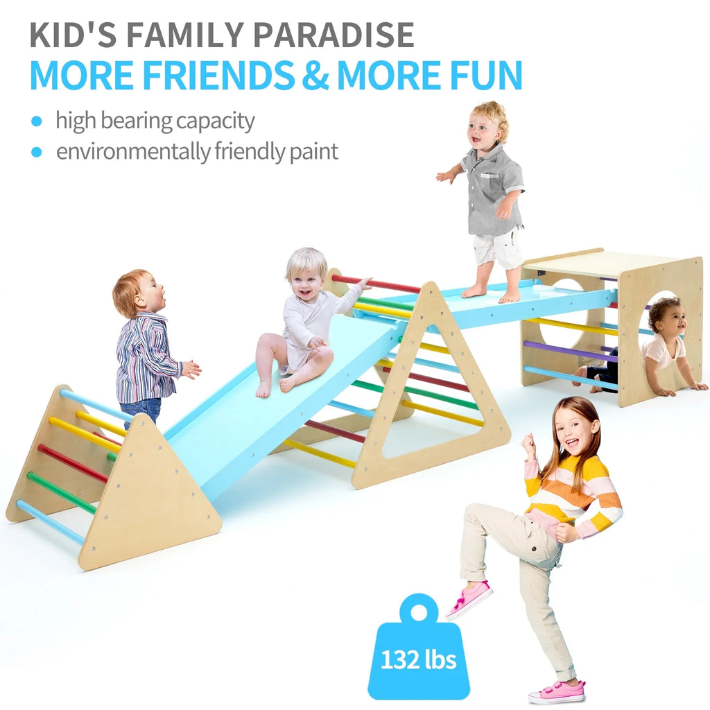 play triangle Set toys playground 1 walking, in with play indoor 5 climbing 2 gym of toddler climbing triangle Ramp wooden Climber for sliding 2 and and 5 equipment for 1 toddler, indoor for square