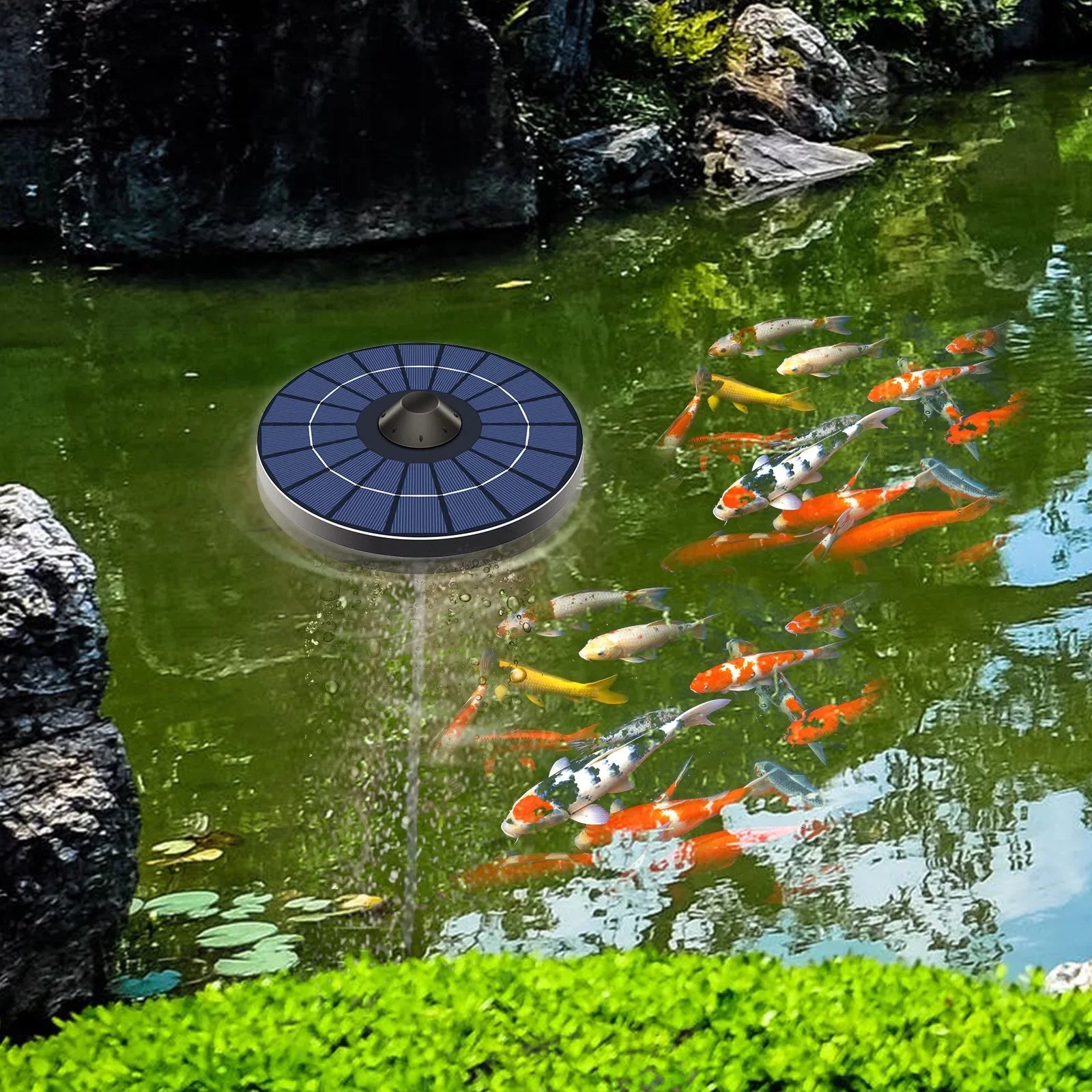 Small Water Stone se Small mewmewcat Tank Water Solar Pond Small Bubble Bubble Aerator Tank Pump Air Pond Water Fish Pond Tank Instrument,Aerator Aerator Pond Stone Carevas Fish