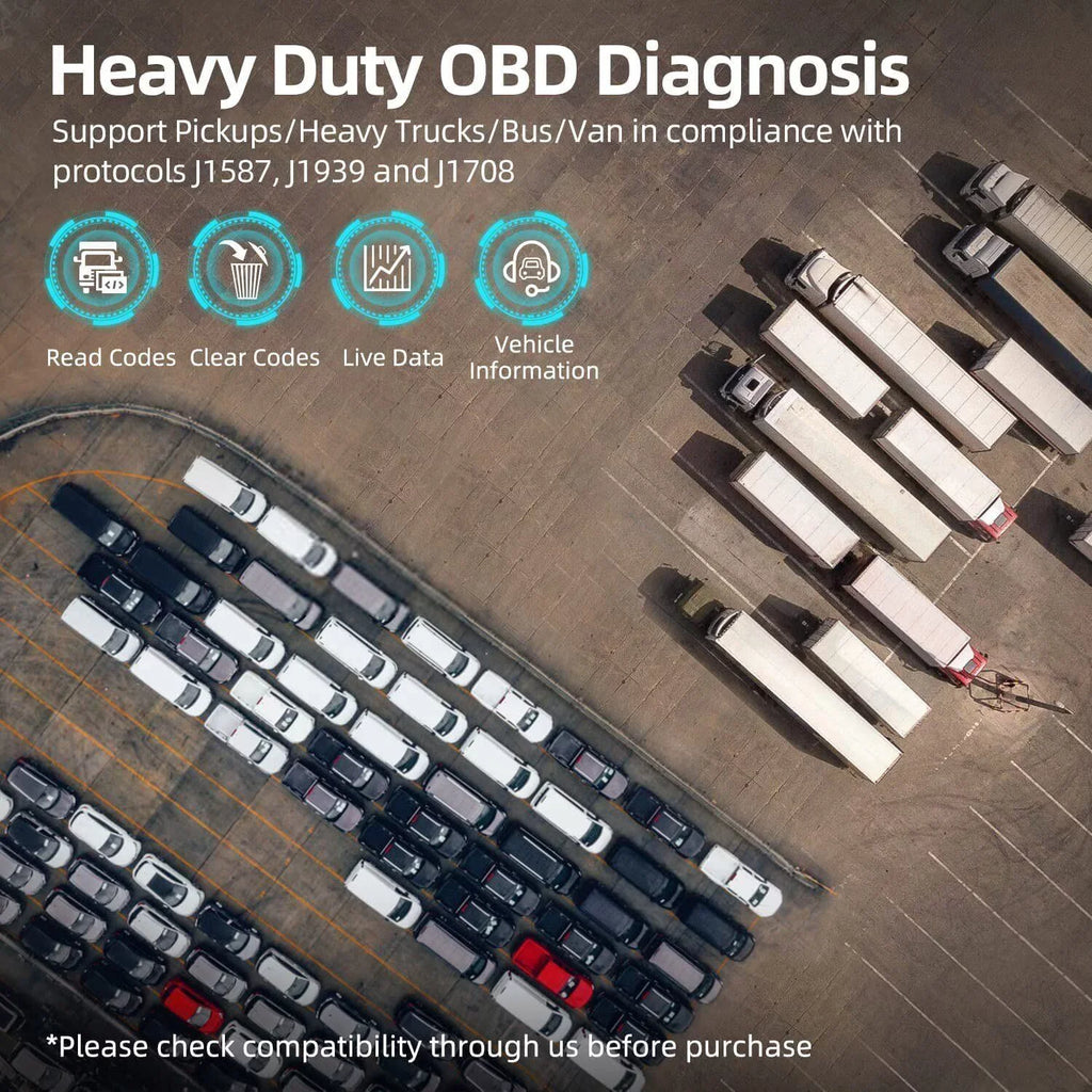 Diesel OBD2 Truck Scanner Heavy Diagnostic Scanner Truck Code RD801 Duty Tool Reader Romondes