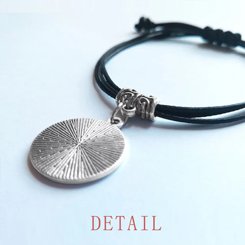 Park Amusement Facilities Roller Black Leather Jewelry Rope Wristband Bracelet Coaster
