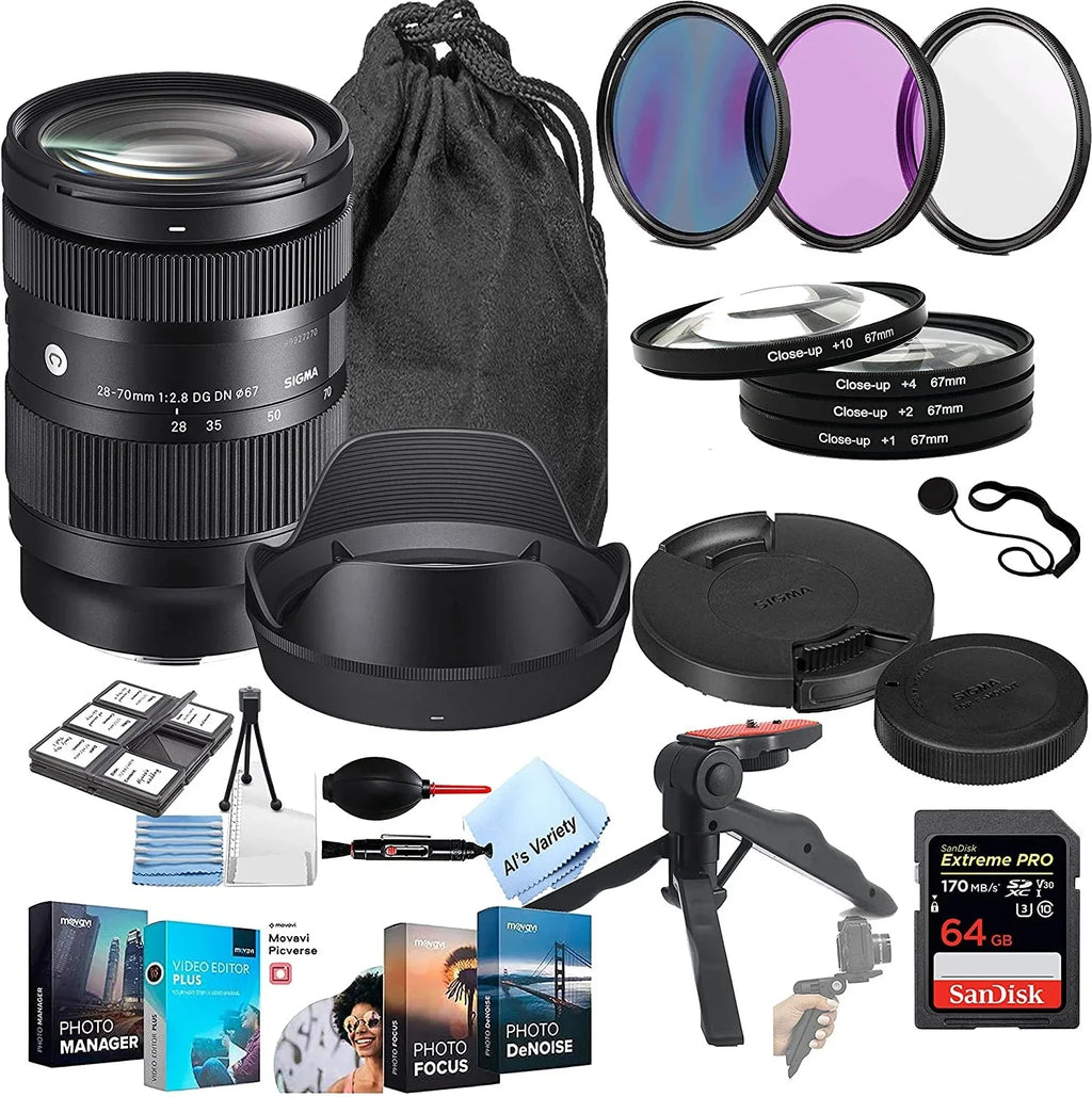 Lens for 28-70mm Pro DN Sigma SD 27pcs Card, Software, Contemporary More E W/Extreme Edit Sony DG Photo f/2.8