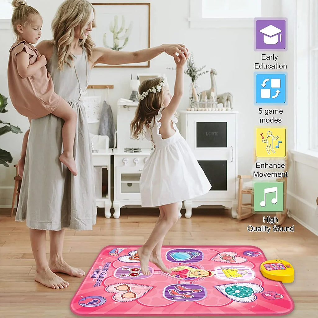 Dance Lights, Mats LED 5 Pad 8 Old Gifts 6 4 Dance Gift Dance Play Mat, 7 Electronic Toy Game Musical Christmas Kids Girls 5 Pink Game with 10 9 for Birthday Modes, with Toys 3 for Year