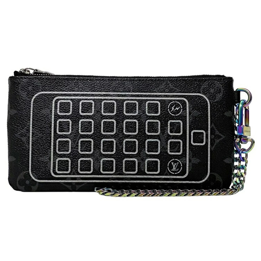 Pouch M64433 Vuitton Fragment Rainbow Fujiwara VUITTON Monogram Louis LOUIS iPhone Eclipse Black Gray Collaboration UB1137 Pre-Owned Flash (Good) Hiroshi