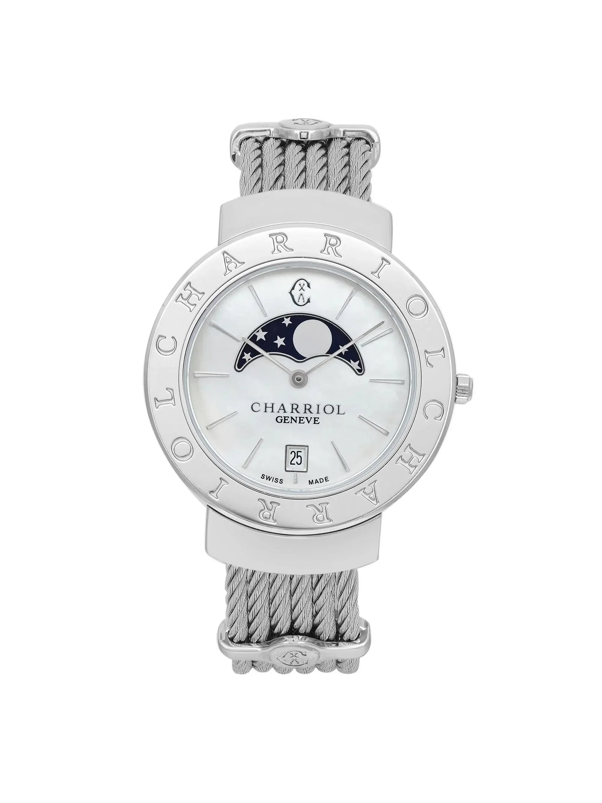 ST35SD1.560.008 Moonphase St (Good) 35mm Lady Tropez Pre-owned Watch Charriol