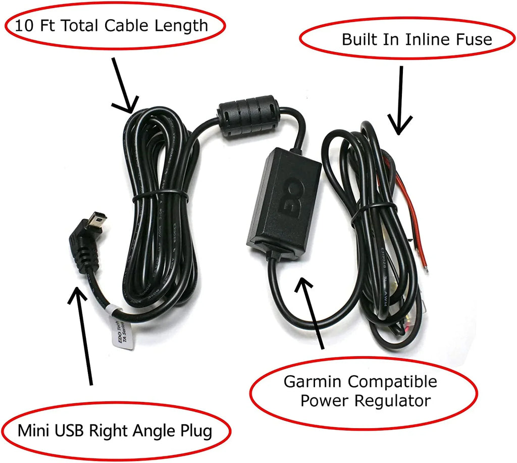 52lm Power Charger Kit 40lm 2597lmt 51lm Car Direct Hardwire 50lm USB Cord EDO Drive Nuvi Tech Garmin 57lm 2595lmt for