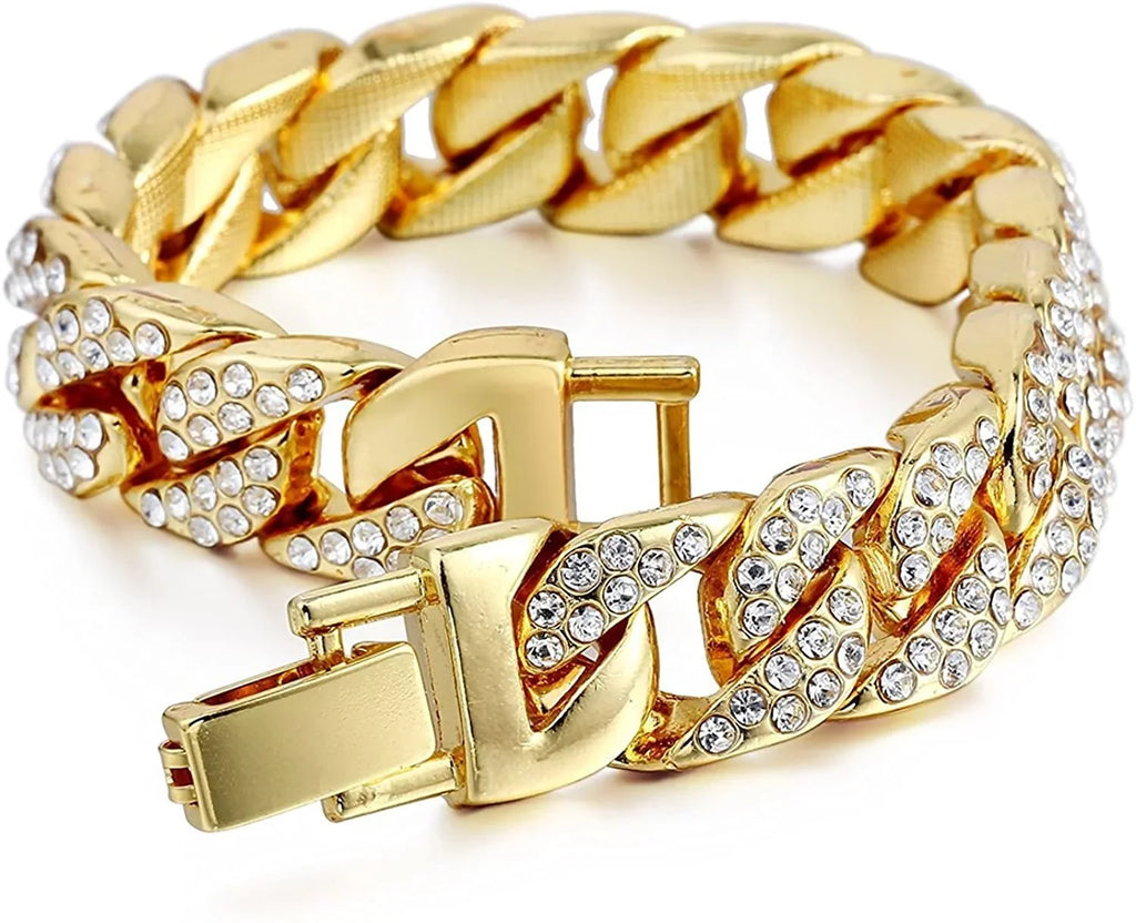 Iced ST10235 Hop CB Cuban DX Bracelet - with Oblong Hip Look Bling-ed Out Watch