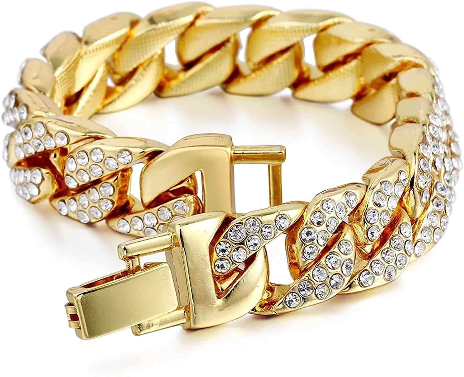 Iced ST10235 Hop CB Cuban DX Bracelet - with Oblong Hip Look Bling-ed Out Watch
