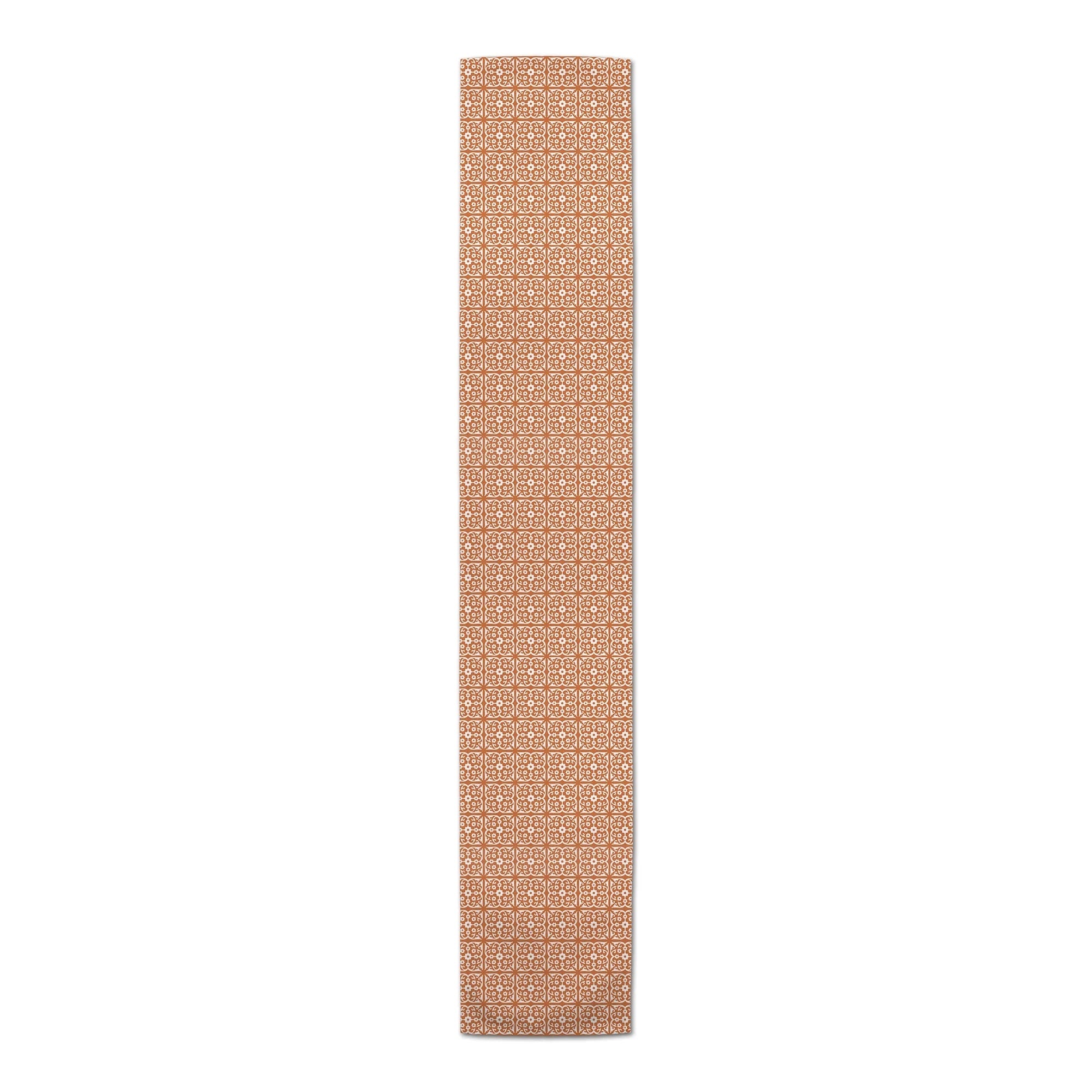 Twill Orange Table Products Tile Creative Pattern Runner 16x90 Poly