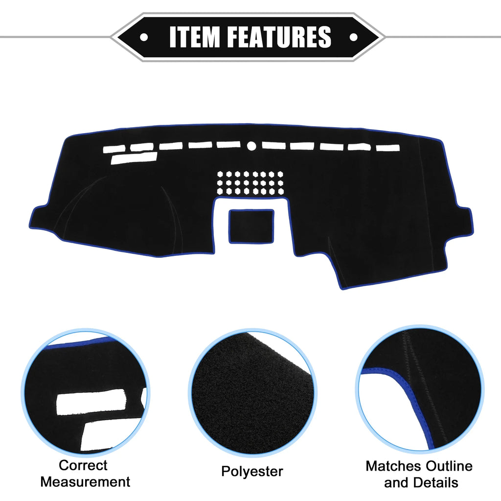 F150 Dashboard Ford Bargains Cover Protective Center Black 2015-2020 Polyester Car Unique Console Mat Blue for
