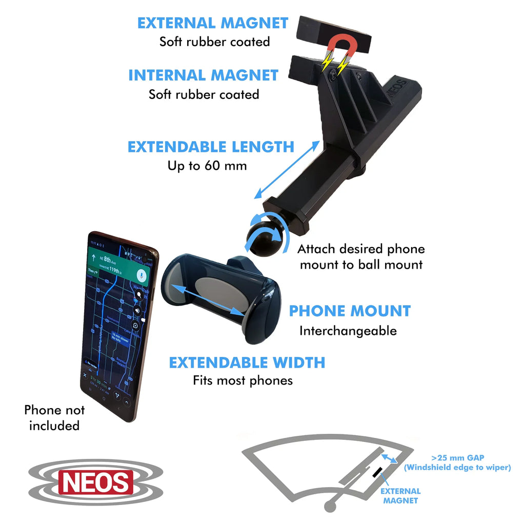 Smartphones Phone Magnetic (Mount iPhone, and NEOS Holder Moto, LG, for Car and Windshield Vehicle Universal D) Boat Huawei, Reliable Best Nokia, Version Samsung, Mount