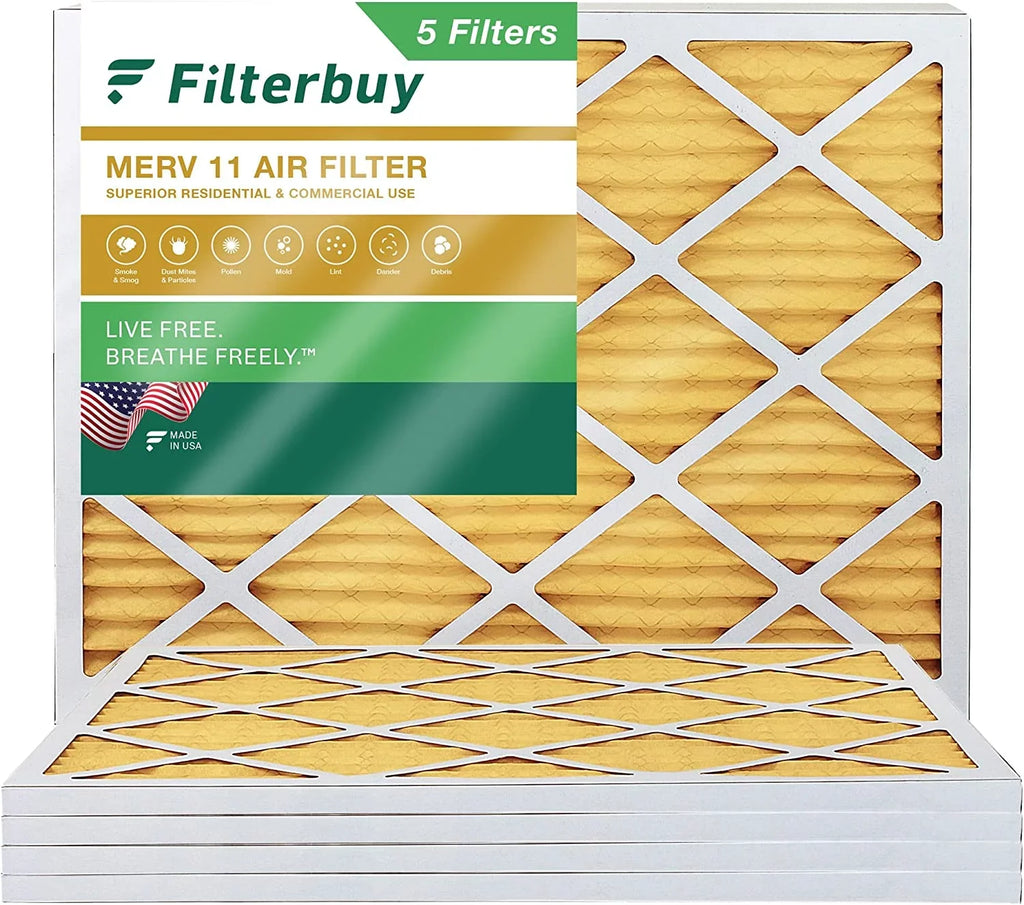16x21.5x1 Furnace Air MERV (5-Pack) Filterbuy Pleated HVAC AC Filters 11