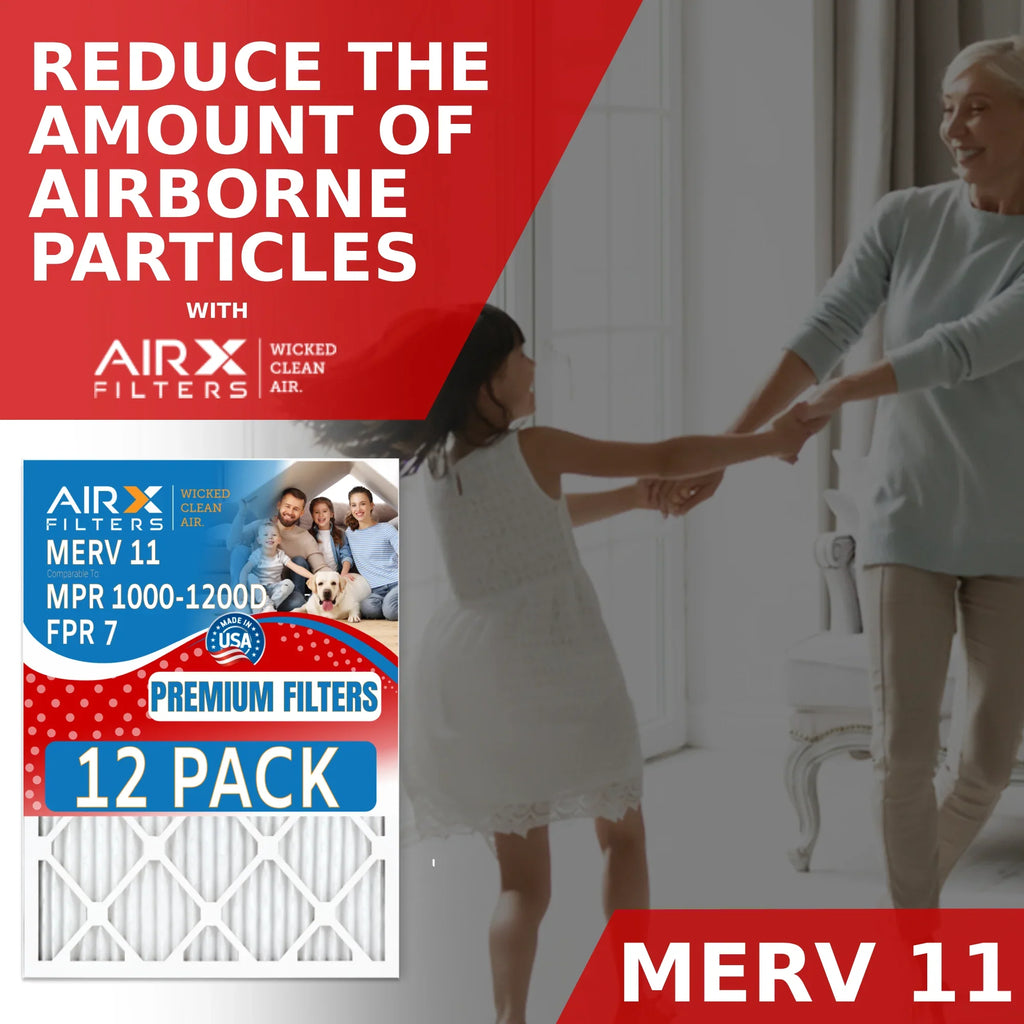 of Pack MPR CLEAN MPR to Filter Comparable 1200 USA by Furnace AIRX MERV 11 FPR Air 12 Rating, Filters in WICKED FILTERS AIR. 14x24x1 & Made 7 1000, -