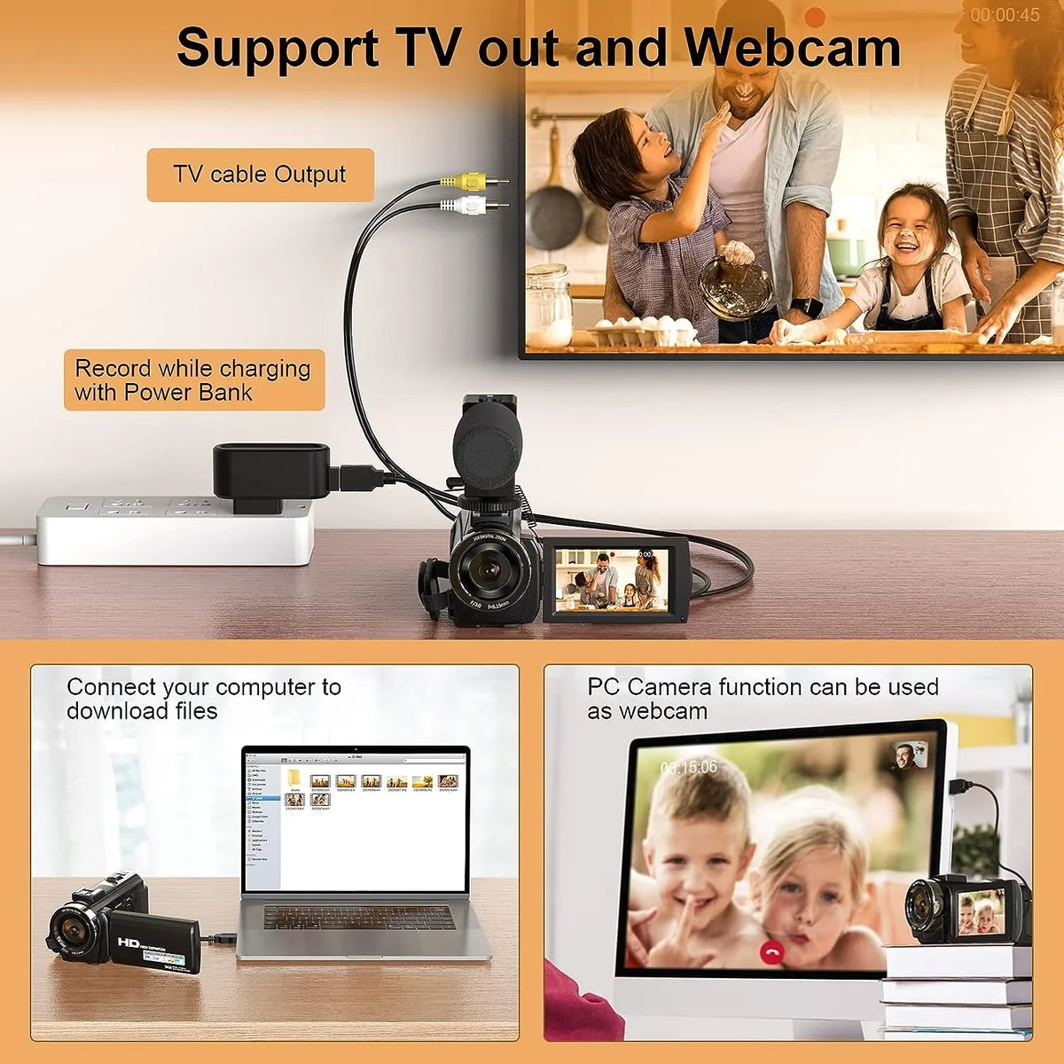 Camera Microphone Wifi 4K Video Digital Ultra 48MP Remote IPS Camera 3.0" with Control Camera Touch Youtube Vlogging Screen for Camcorder HD &