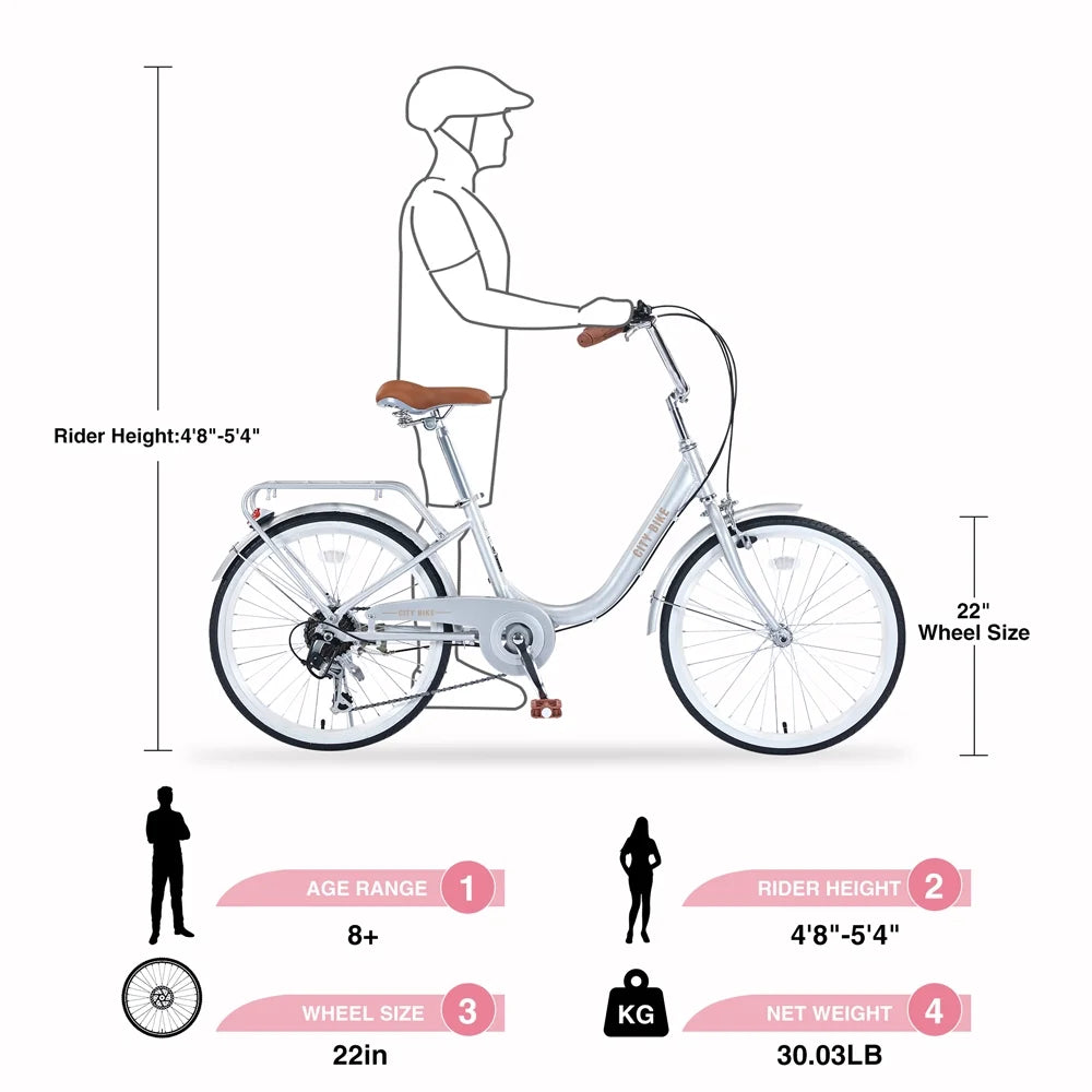 Bike Shifter Yone 8+Years, Kids Aluminium Ages jx Bicycle for Inch Alloy je derailleur,Silver Frame,7-speed and Girls 22