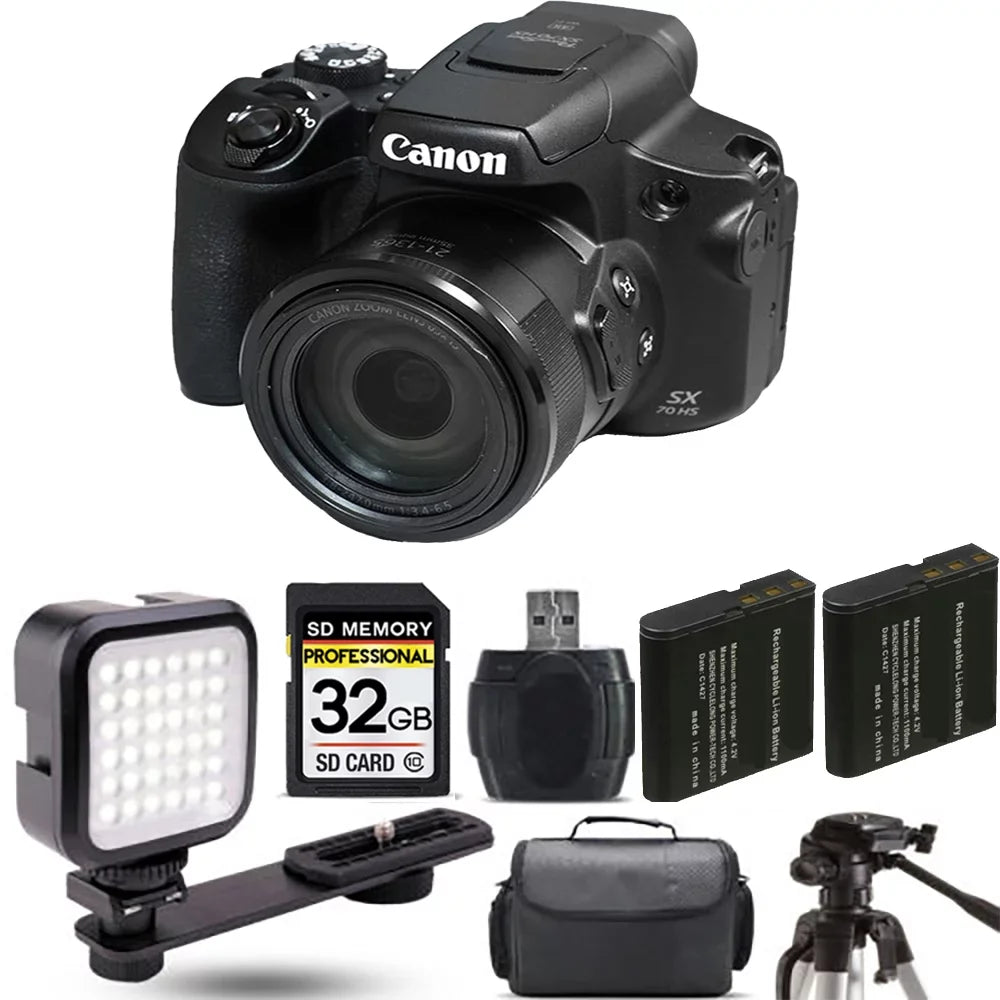 '- Extra PowerShot HS + 32GB Battery Digital Camera+ Canon Kit SX70 LED