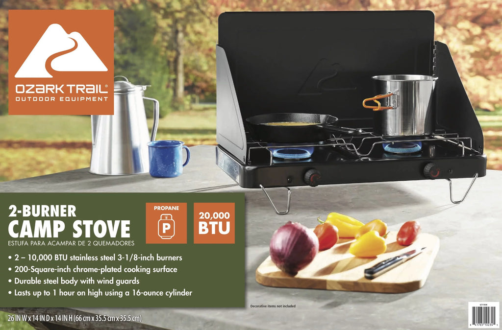 Propane Ozark 2 Burner Stove Camping Trail