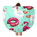 Beach The Towels inch Pool Mat Inflatable Beach Circular Circle 60 Throw SIDONKU Donut Round Blanket Flamingo Tapestry Towel Travel Circle Blue Unicorn Summer