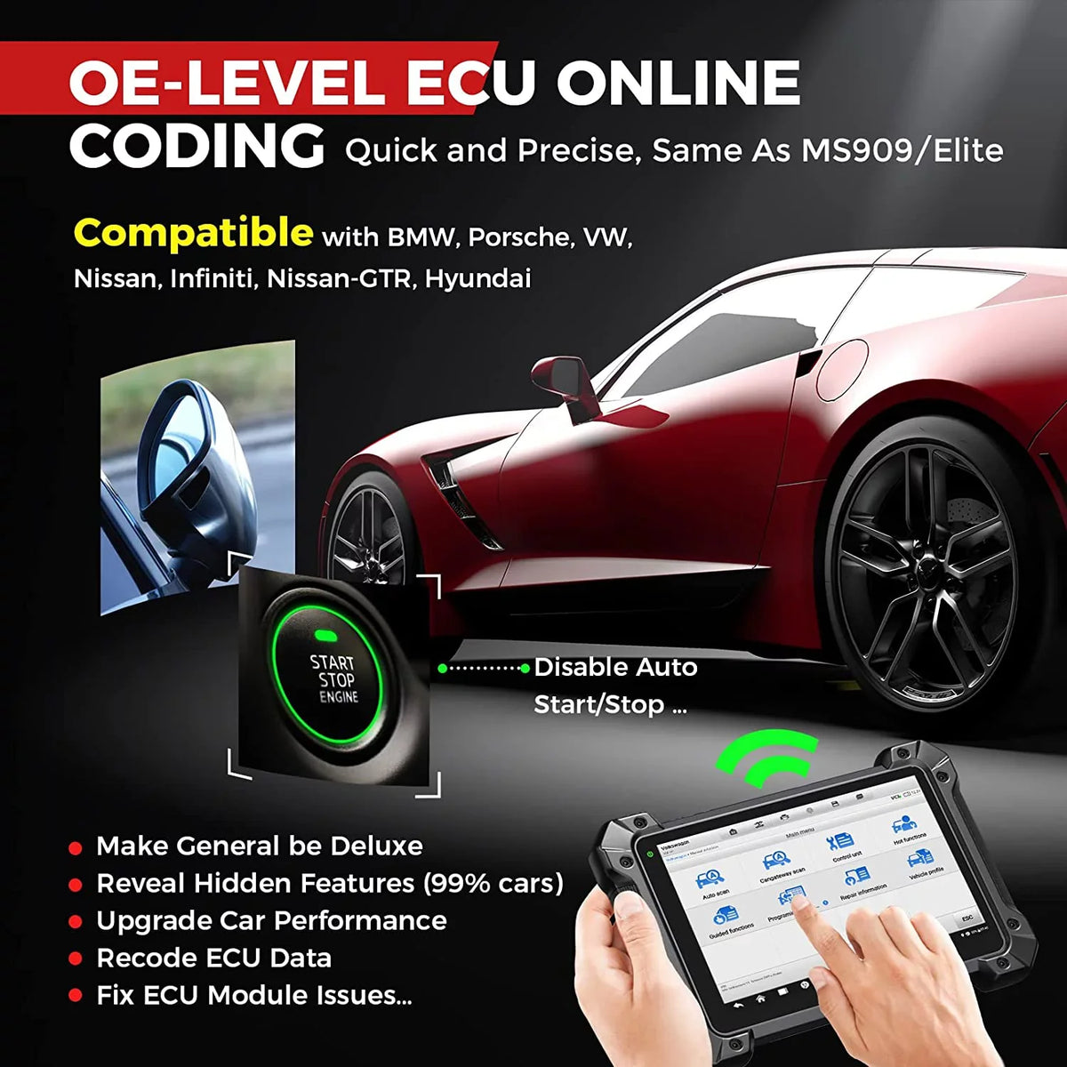 MaxiCOM 2.0 MK908 Car ECU Coding II Pass-Thru, Services,J2534 Diagnostic J2534 Bi-directional, Programming Tool Autel Pro AutoScan 38+ Scan