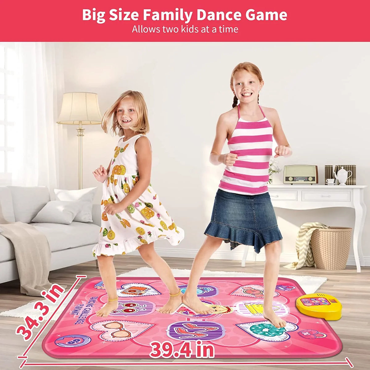 Dance Lights, Mats LED 5 Pad 8 Old Gifts 6 4 Dance Gift Dance Play Mat, 7 Electronic Toy Game Musical Christmas Kids Girls 5 Pink Game with 10 9 for Birthday Modes, with Toys 3 for Year