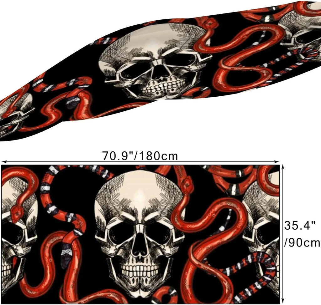 And Girls Lightweight Hyjoy for Long Scarf Silk Wrap Skulls Neck Scarves Shawl Snakes Red Women