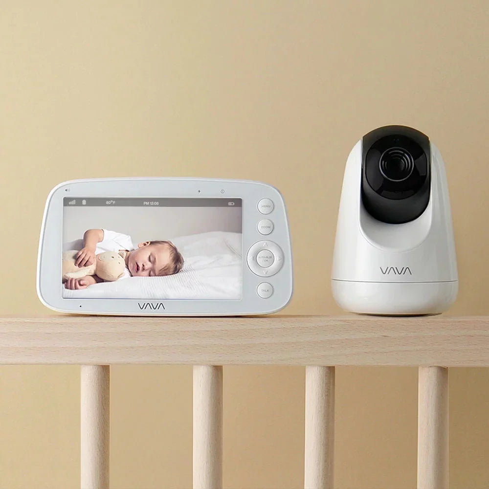 VAVA Pink Monitor, Vision, Infrared 5" Video Screen Audio, Baby 720P Handheld Night 2-Way and