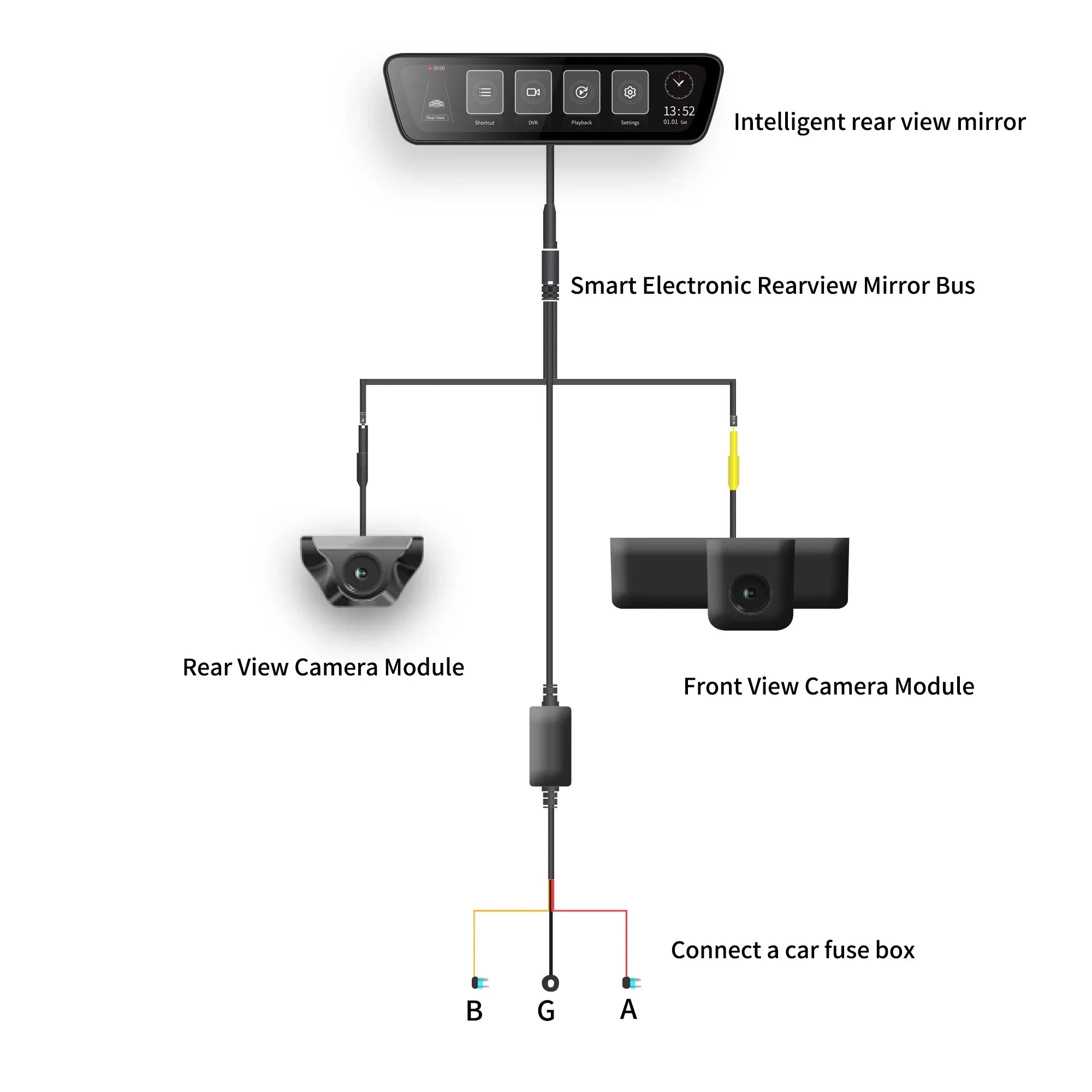 Truck inch Full Rear Dual Back View Smart 1080P Cameras Mirror Dash Camera Streaming Front Camera Touchscreen Rear 9.35 Car HD View