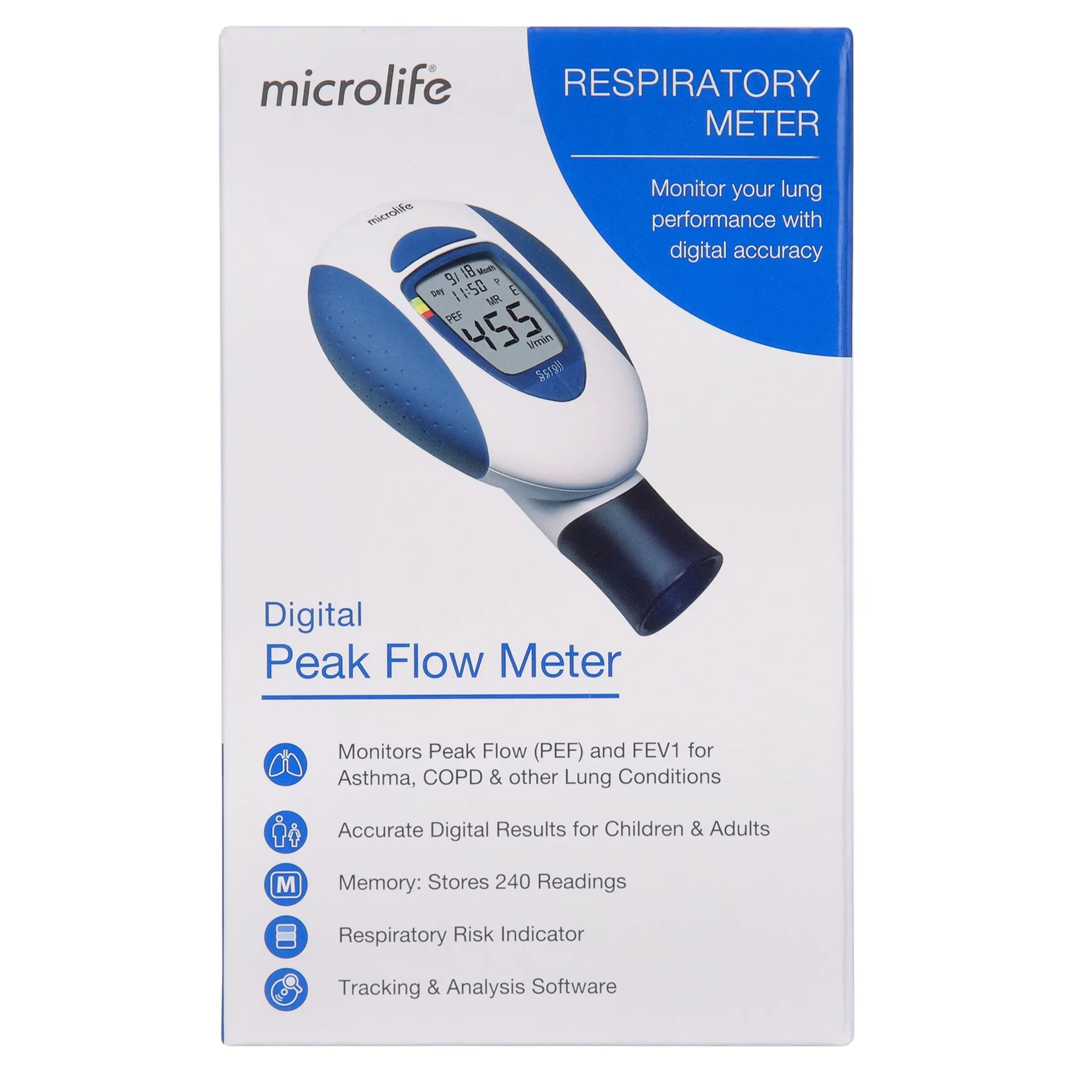 Peak Microlife Digital PF100 & Meter FEV1 Flow
