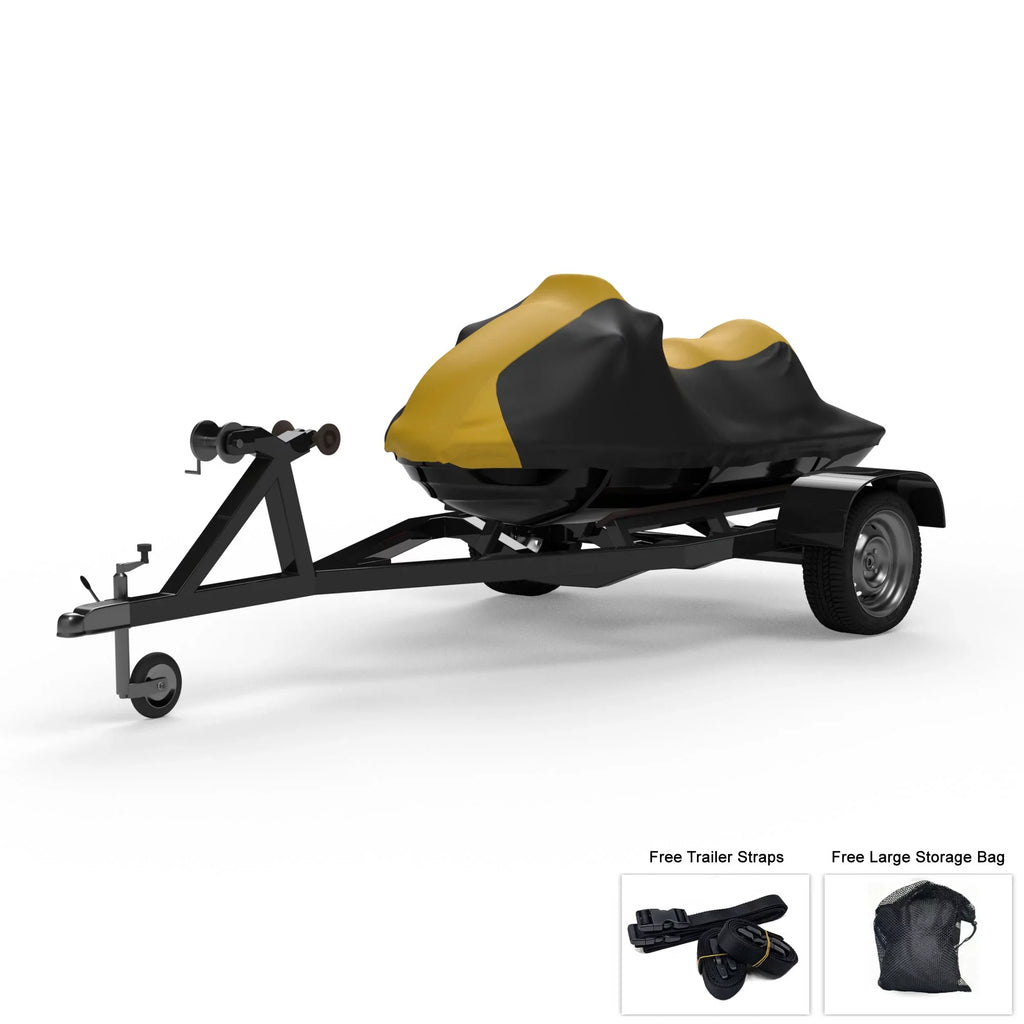 & FX Weatherproof Rain, / SVHO Runner Includes - For Ski & Straps YELLOW Trailerable - Wave - Storage Cover 2017-2018 Jet All YAMAHA Weather Trailer Bag Sun, Black Limited Protects - from More!