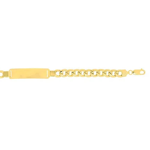 Lite Link 8.5 Miami 19.2gr. Inches, 8mm 14k ID-Bracelet, Cuban Clasp JewelStop Lobster Gold Men's Yellow