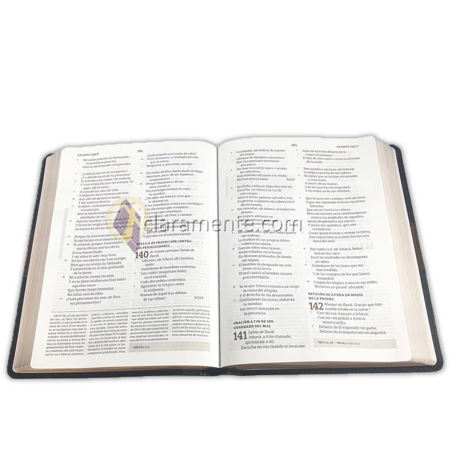 Biblia 1960 símil Spurgeon, negro/marrón estudio piel de RVR (Hardcover)