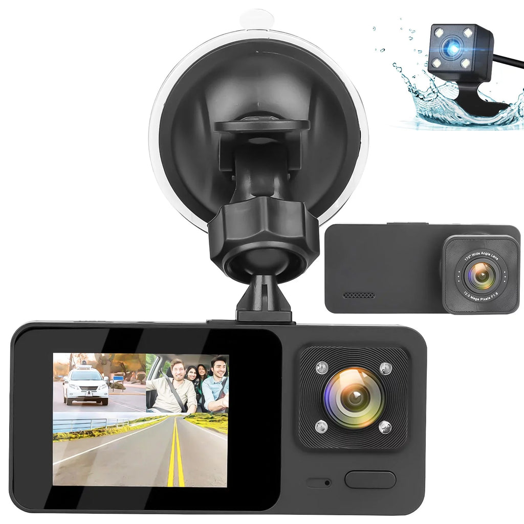 Dash HD Camera Channel 1080P G-Sensor, Cam, Loop Monitor, Dash Vision, Black Recording Parking with Night 3 TSV Backup -
