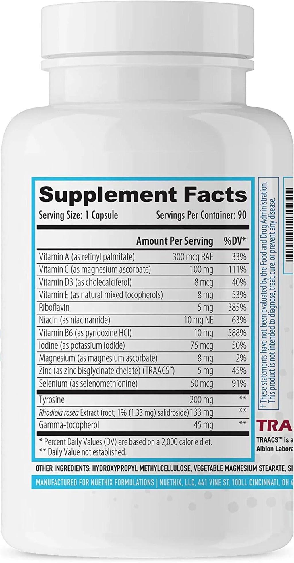 Optimal Non-Glandular Essentials, Capsules Thyro-Boost NuEthix Thyroid Function, 90 Support with