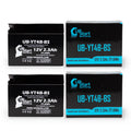 2006 - 2-Pack Maintenance Free, Yamaha Factory Motorcycle Replacement UB-YT4B-BS UpStart Battery SR400 400CC 2.3Ah, Battery Activated, 12V,