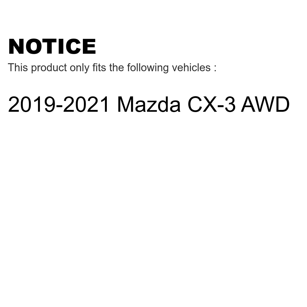 '- Rotors Disc 2019-2021 Mazda Rear Pads Semi-Metallic And Slotted Front Coated Auto Kit CX-3 KDF-100589 Drilled For AWD Transit Brake