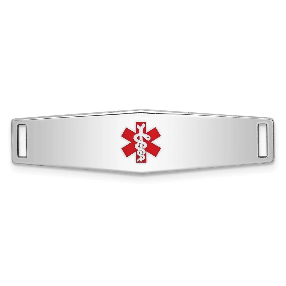 for Bracelet inch Women(L- Auriga Medical 37inch, Plate Id Silver 925 9mm) Sterling for W-