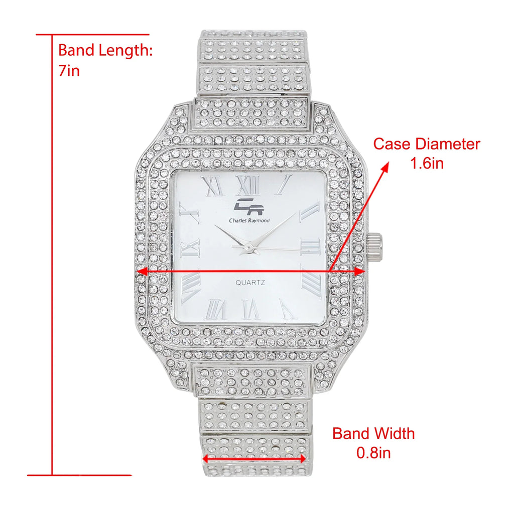 Testament to Iced and Diamonds (L0513LA Beauty True a Timeless Women's blinged-Out Out Classic-SLV) Luxury Watch, Glamour Crystal