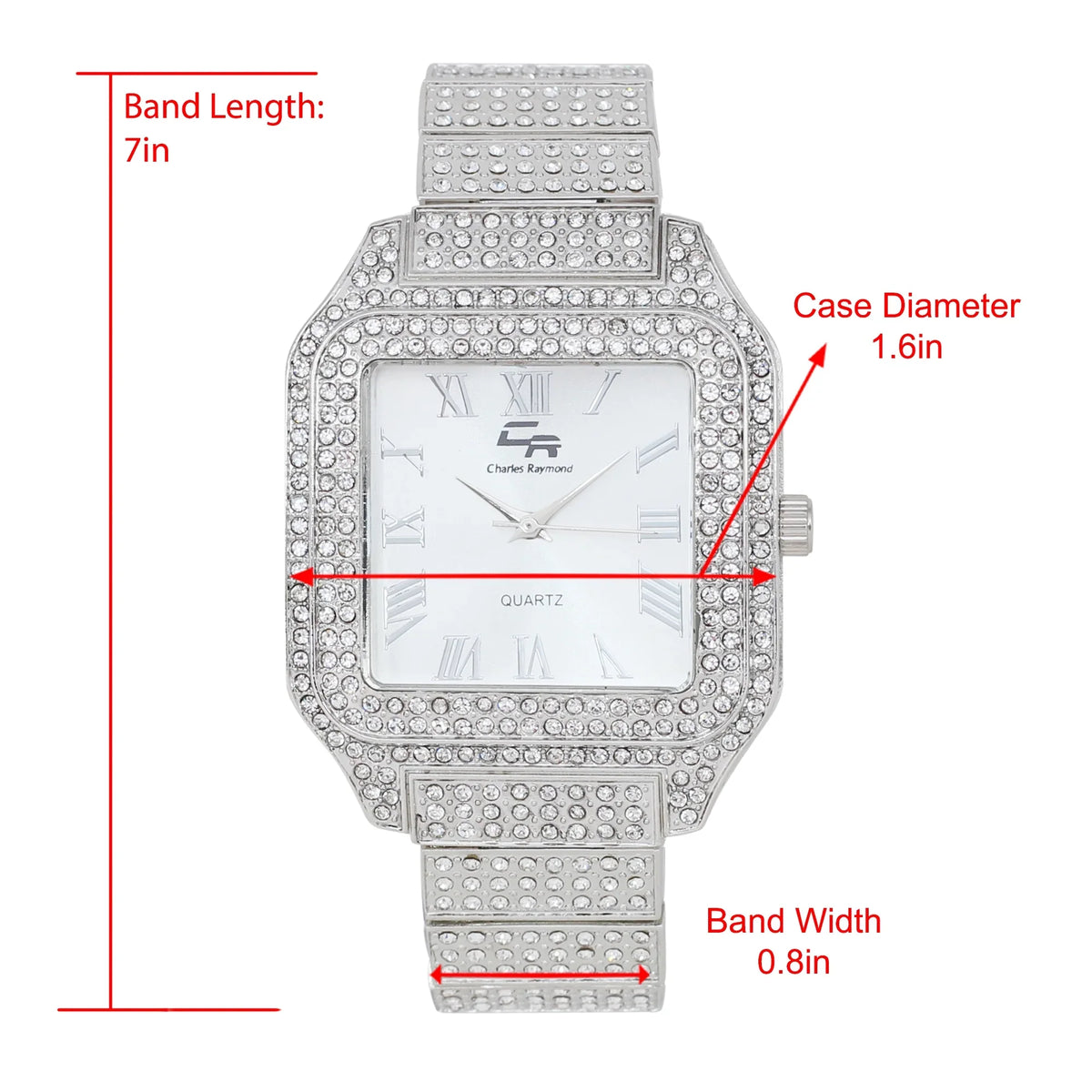 Testament to Iced and Diamonds (L0513LA Beauty True a Timeless Women's blinged-Out Out Classic-SLV) Luxury Watch, Glamour Crystal