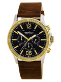 Brown Strap Caravelle Leather Men's Sport Blue 45A135 Watch Dial Chronograph