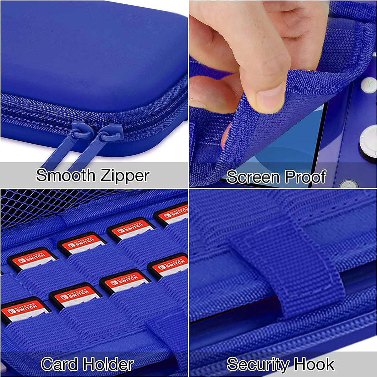 Protective Switch Accessories,Switch Case and Case Lite,Protective Hard HEYSTOP Switch Thumb Travel Lite Portable and Lite Cap,Blue Glitter for with TPU Console Nintendo Case Carry Case Nintendo for